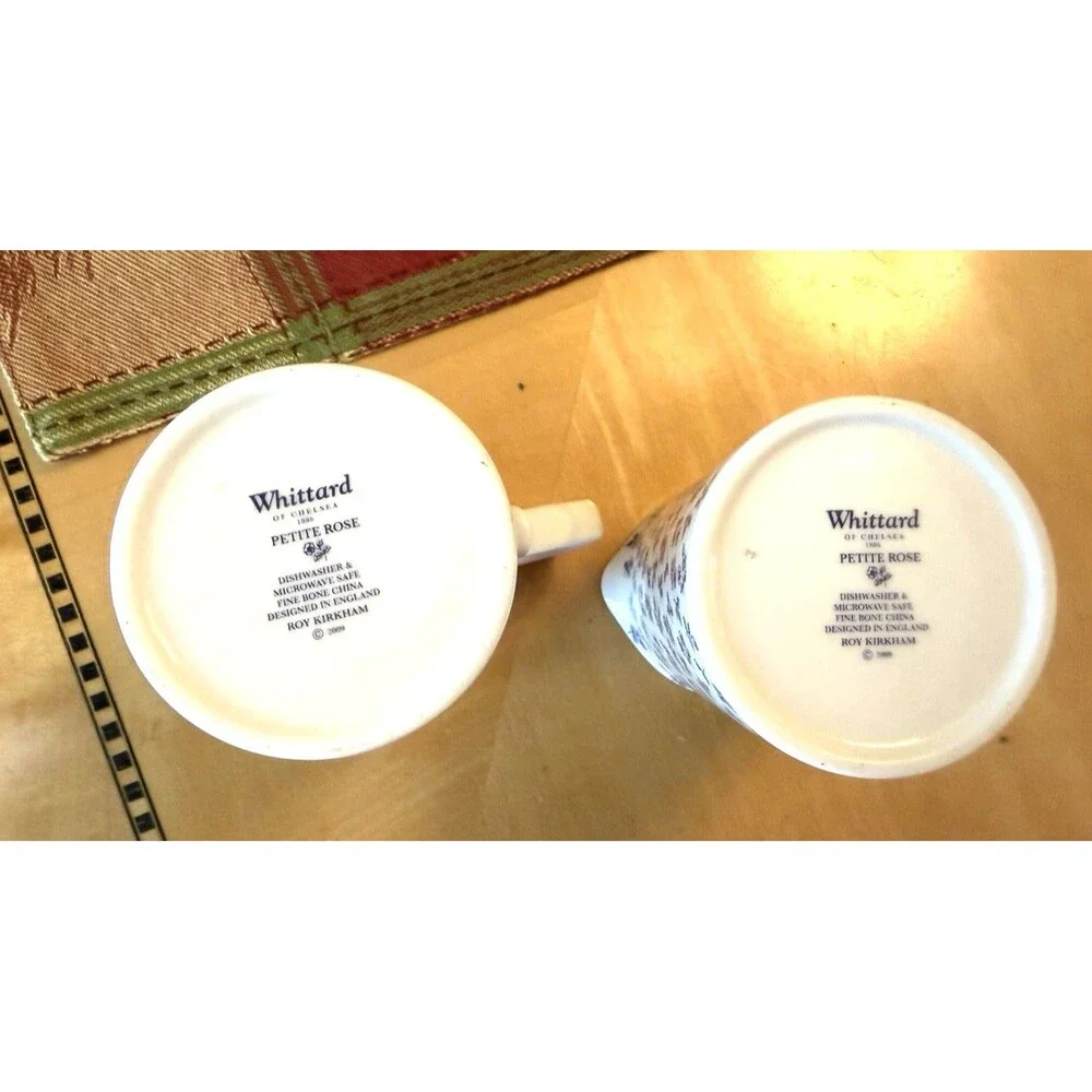 Whittard of Chelsea Petite Rose Creamer Pitcher X 2 Bone China Roy Kirkham 2009